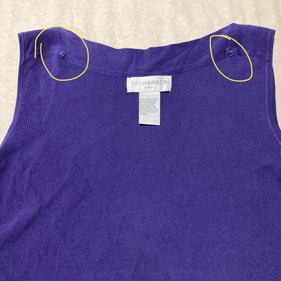 Sag Harbor Woman Purple Sleeveless Knit Top - Picture 11 of 11